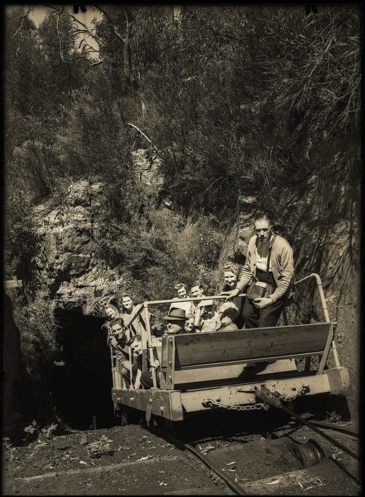 Historical photograph of the Katoomba Scenic Railway incline