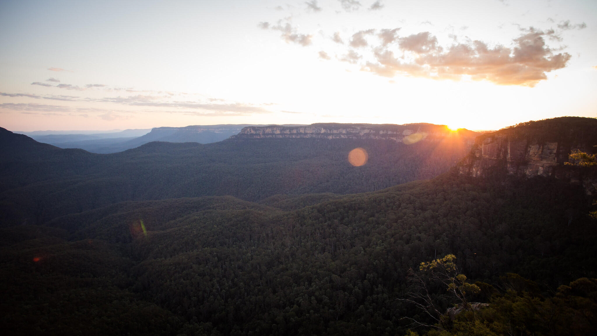 Sunset across the Blue Mountains